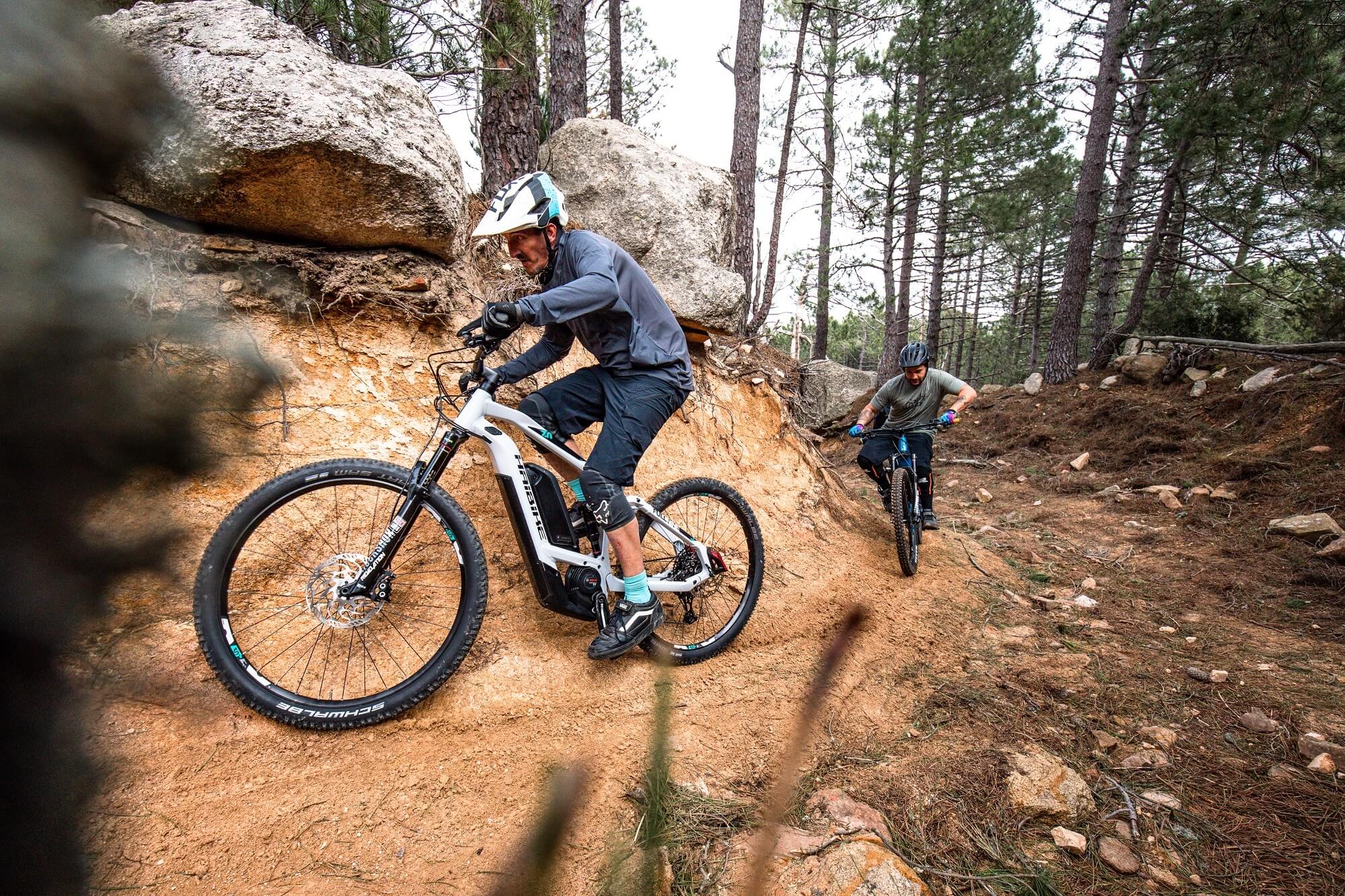 Haibike Heroes Tom Cardy and Yannick Granieri riding on Bosch Gen 4 eMTBs on Corsica