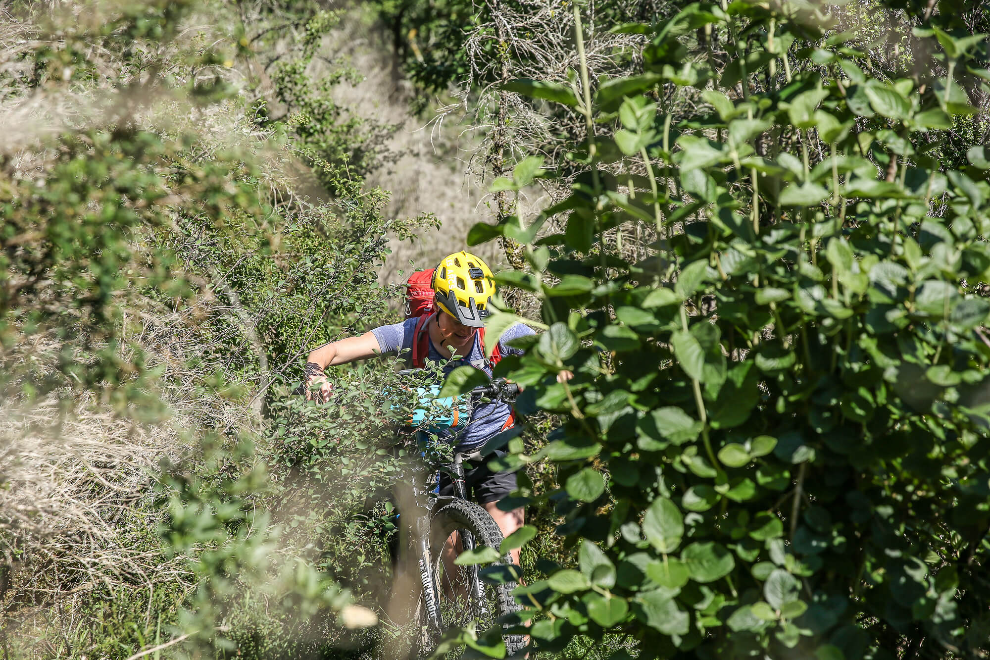 Haibike Hero Lea Deslandes fait du vélo dans les buissons